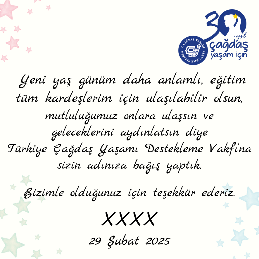 Bilgi Kartı Doğum Günü -1 Çocuk 7.5 x 7.5 cm