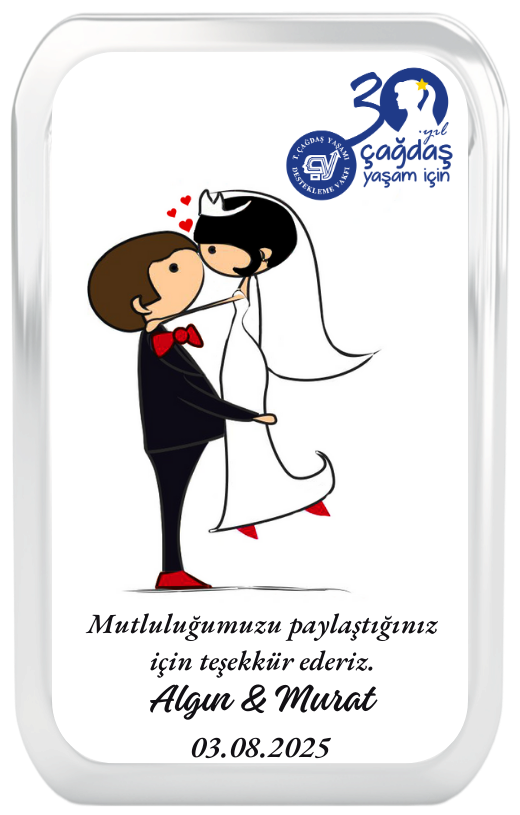 Magnet Gelin Havada Plexi Çerçeve Nikah