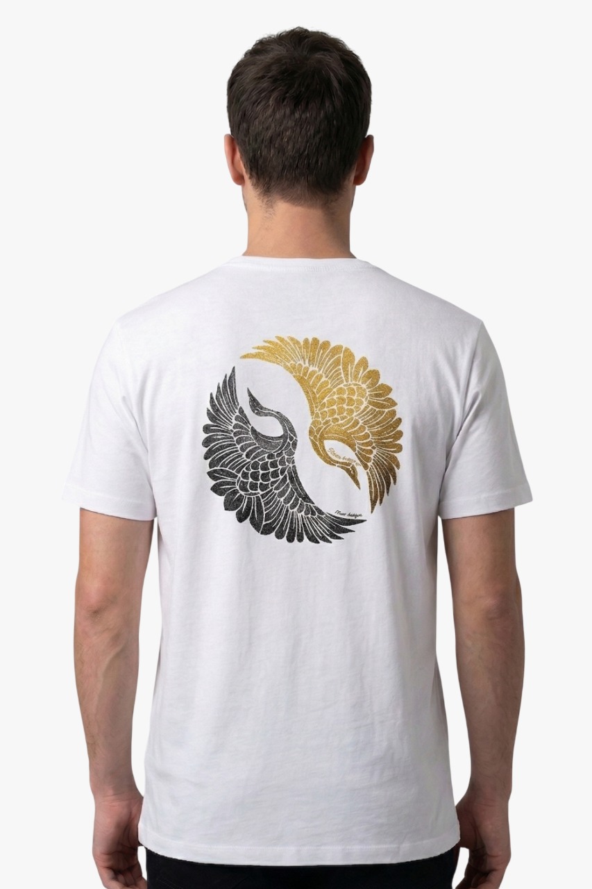 T-Shirt Japon Turnası Pamuklu Beyaz - M